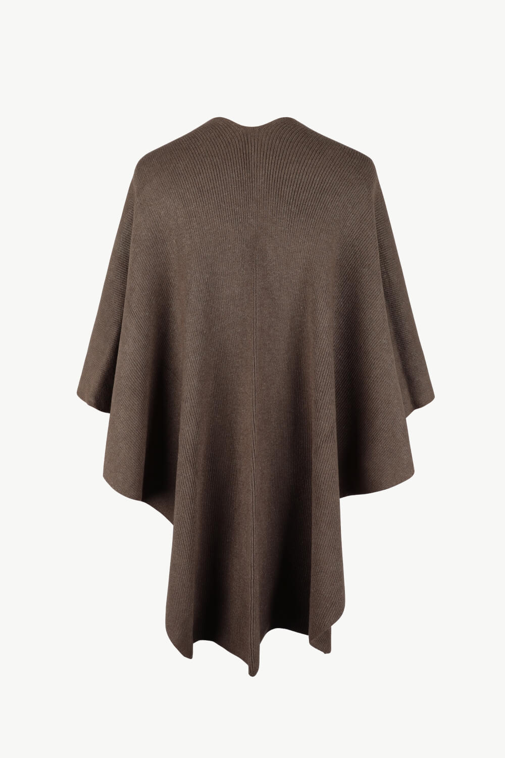 Surplice Neck Pom-Pom Trim Poncho - felvior