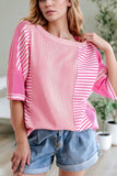 Stripe Color Block Half Sleeve T Shirt