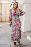 Floral Deep V Maxi Dress - felvior