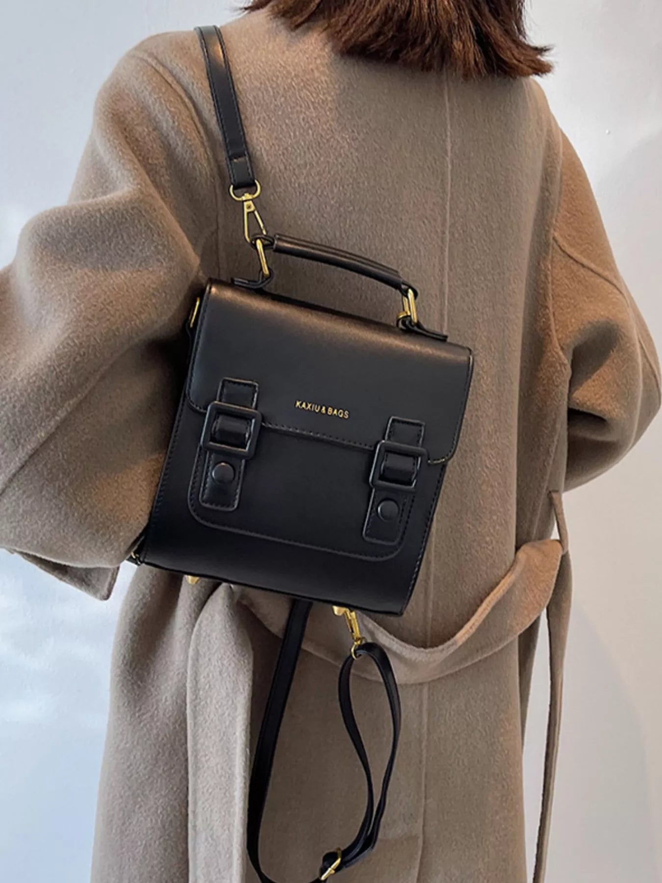 Double Buckle Square Backpack Bag Secondary image