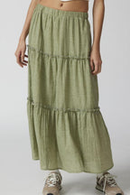 Frill Elastic Waist Skirt