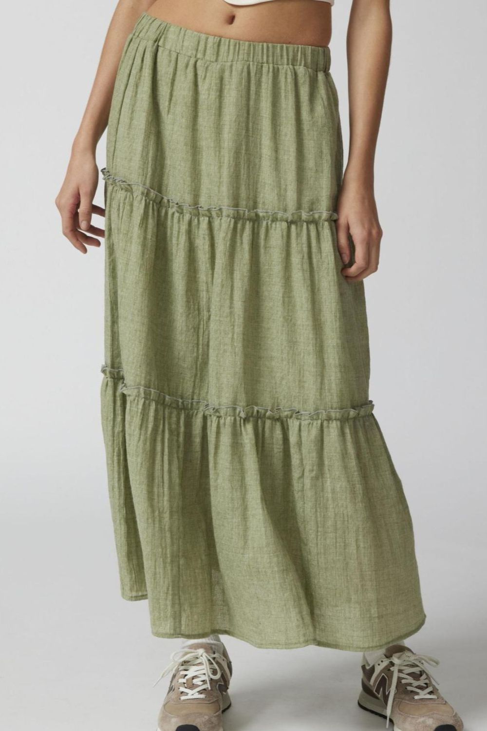 Frill Elastic Waist Skirt