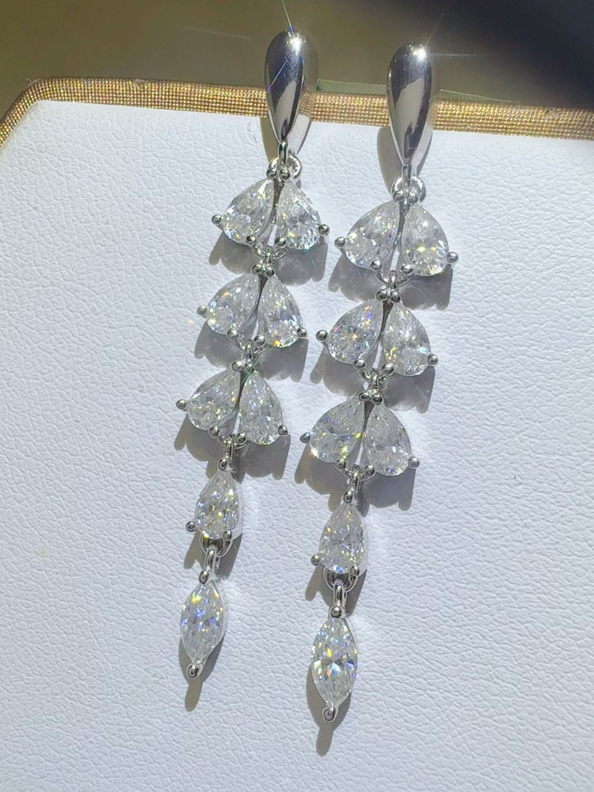 6 Carat Moissanite 925 Sterling Silver Bar Earrings - felvior