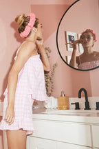 Lime 'N' Chili Gingham Ruffle Trim Cami and Shorts Pajama Set