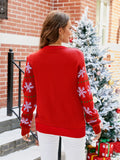 Santa Round Neck Long Sleeve Sweater - felvior