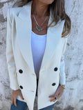 Full Size Collared Neck Long Sleeve Blazer - felvior