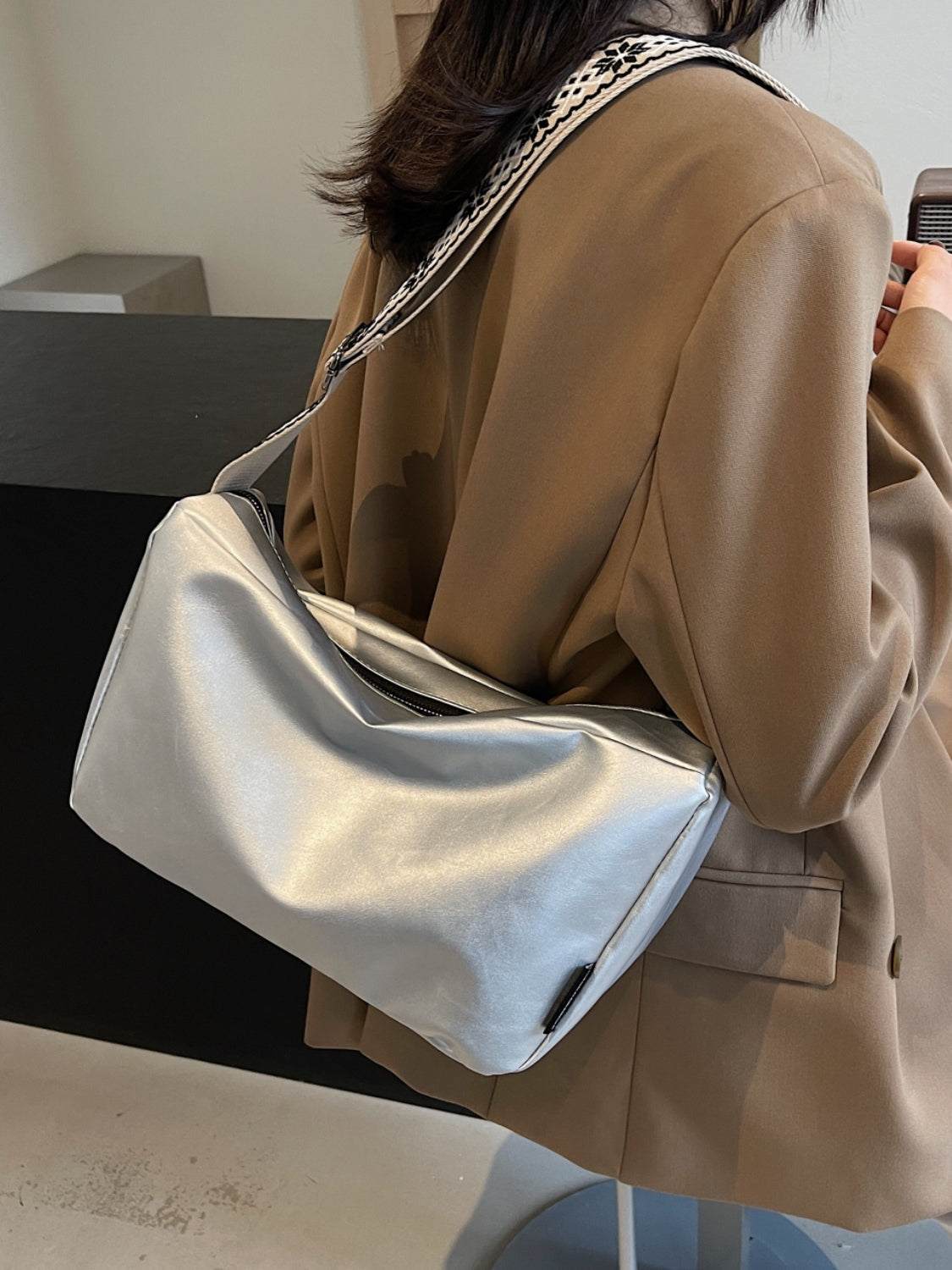 PU Leather Adjustable Strap Crossbody Bag Secondary image