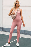 Double-Strap Scoop Neck Sports Jumpsuit - felvior