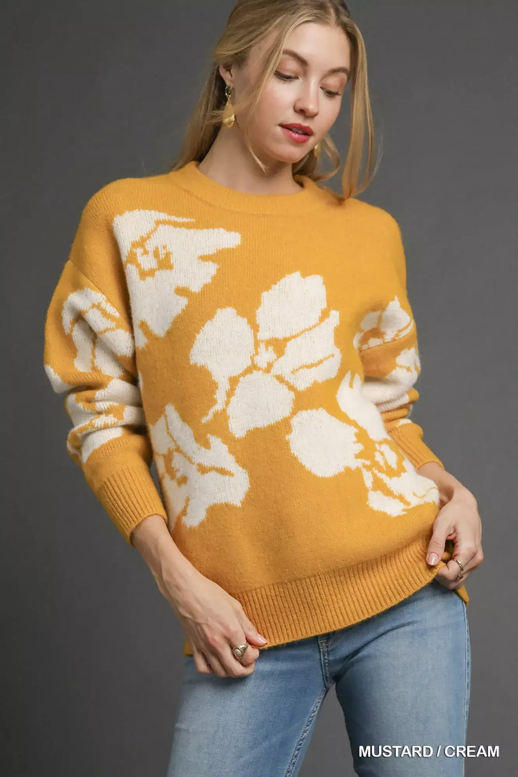 Umgee Floral Long Sleeve Sweater