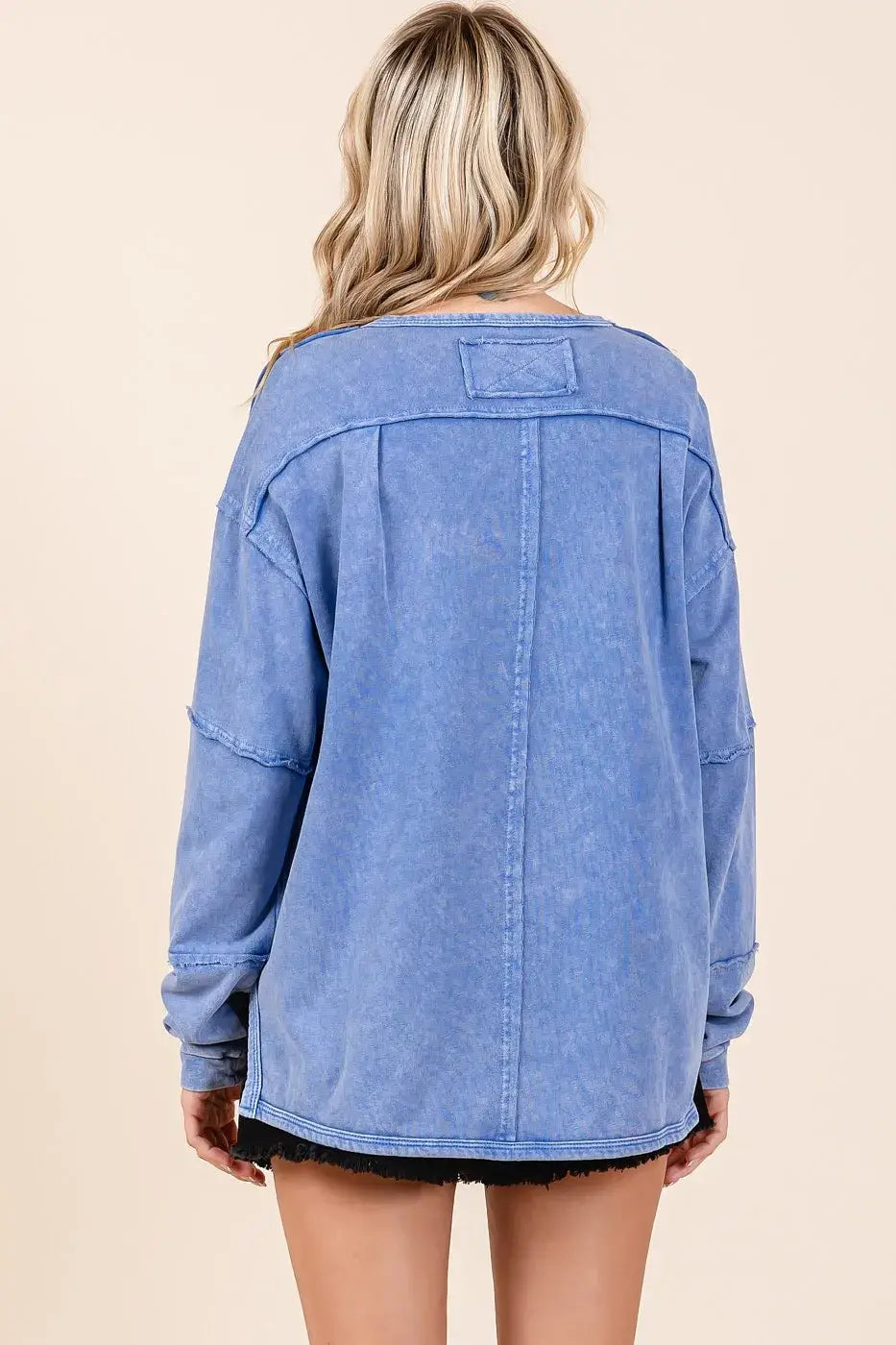 Mittoshop Star Graphic Mineral Wash Long Sleeve Top