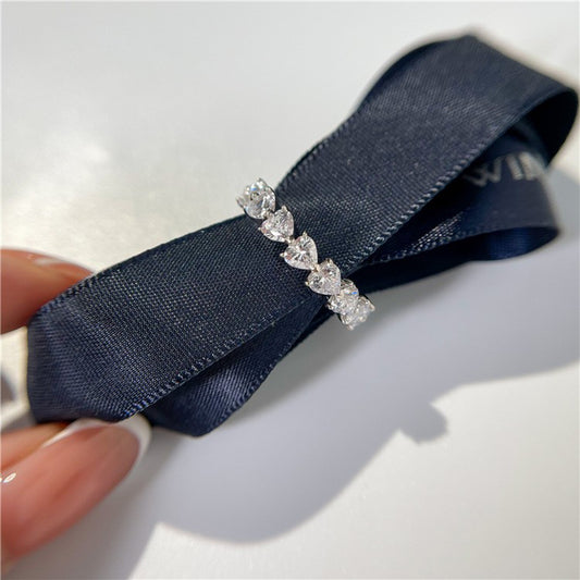2.1 Carat 925 Sterling Silver Moissanite Heart Ring - felvior
