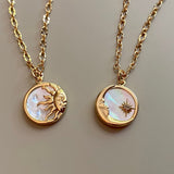 Titanium Steel Sun & Moon Necklace - felvior