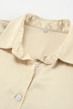Button Down Long Sleeve Satin Shirt