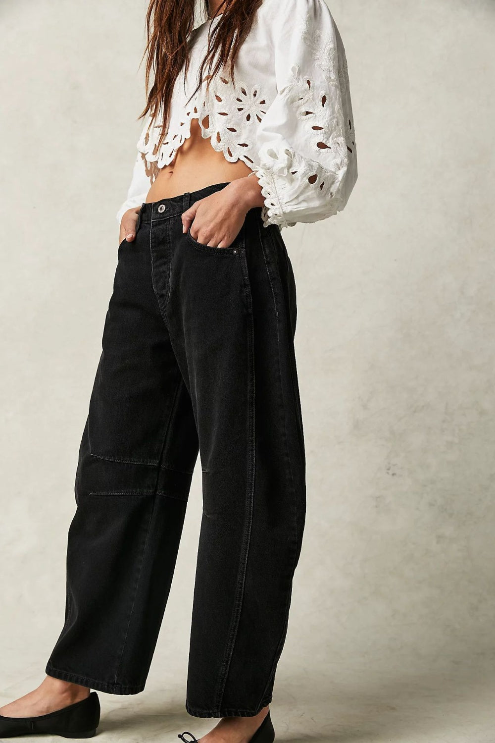 Wide Leg Jeans with Pockets - felvior