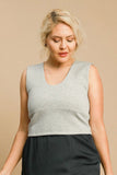 Umgee Full Size Scoop Neck Cropped Tank Plus Size