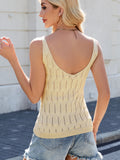Eyelet Scoop Neck Knit Tank - felvior