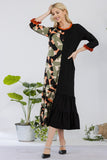 Celeste Full Size Color Block Midi Dress Plus Size - felvior