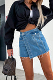 Raw Hem Denim Skorts - felvior