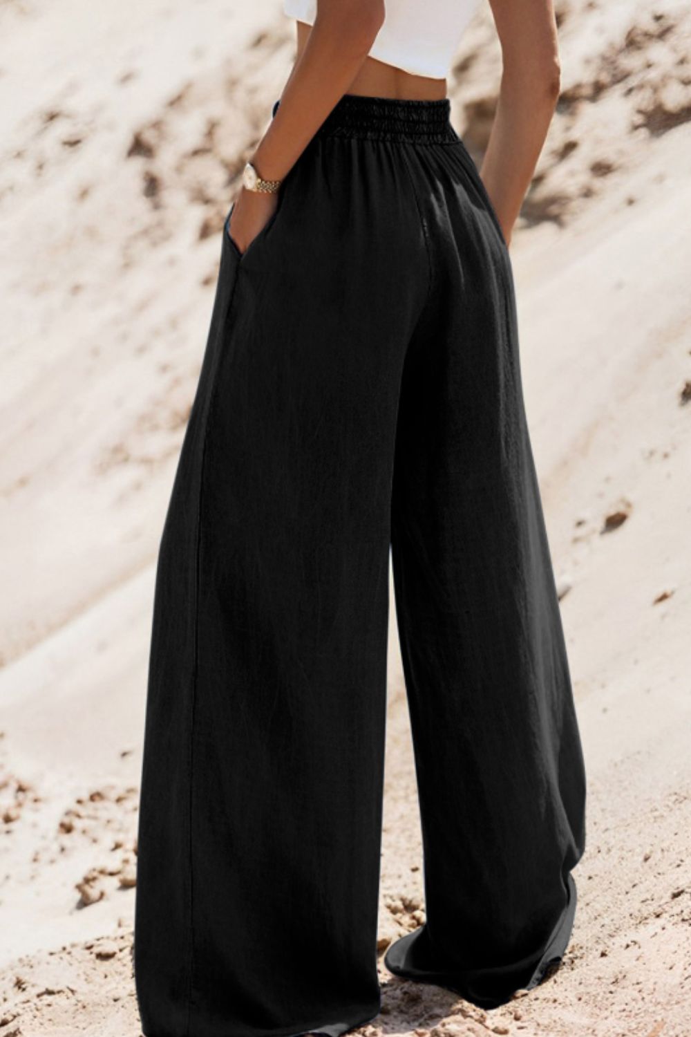Drawstring Wide Leg Jeans - felvior