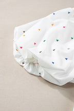 Printed V-Neck Puff Sleeve Top