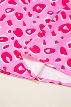 Leopard V Neck Loose Short Sleeve Top