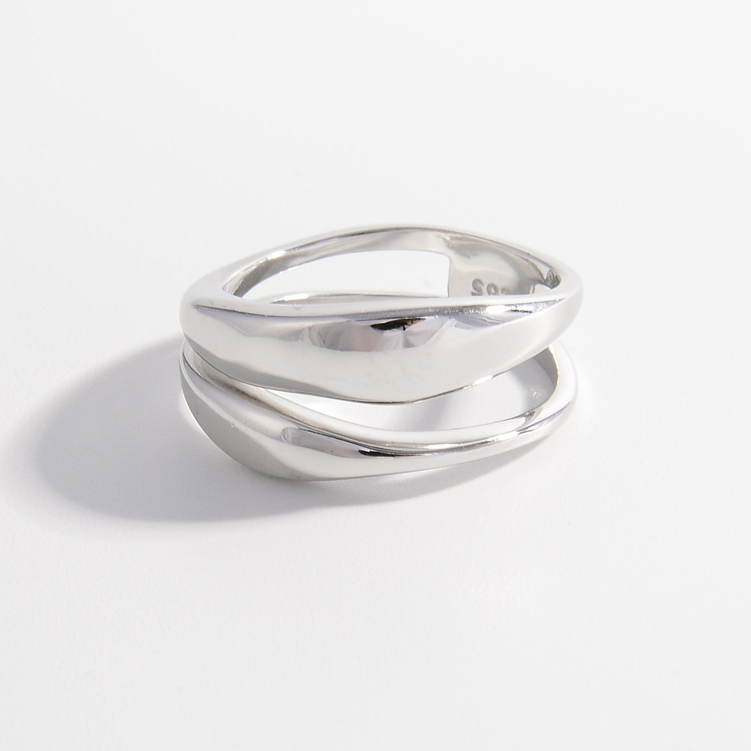 925 Sterling Silver Double-Layered Ring - felvior