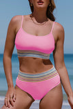 Scoop Neck Spaghetti Strap Bikini Set - felvior