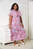 Double Take Multicolored V-Neck Maxi Dress - felvior