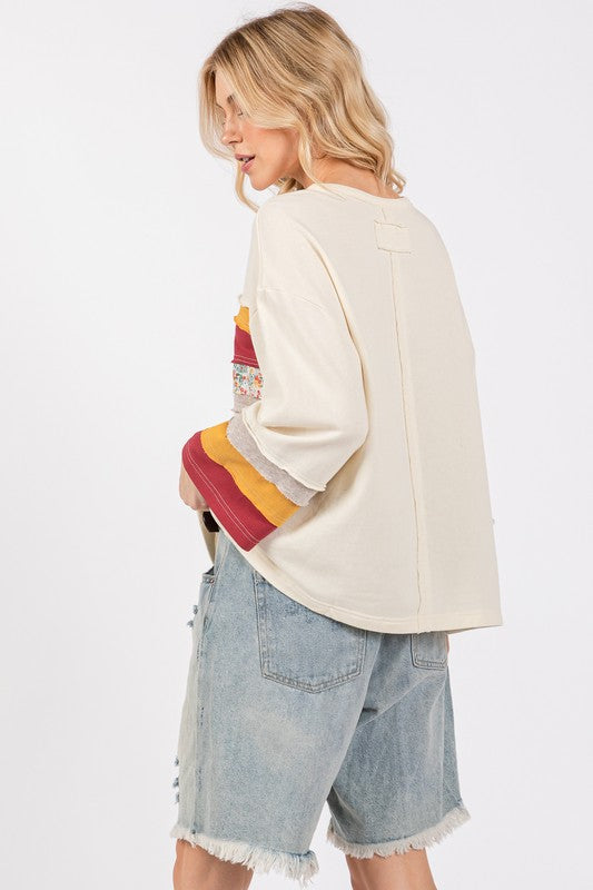 SAGE + FIG French Terry Color Block T-Shirt Secondary image