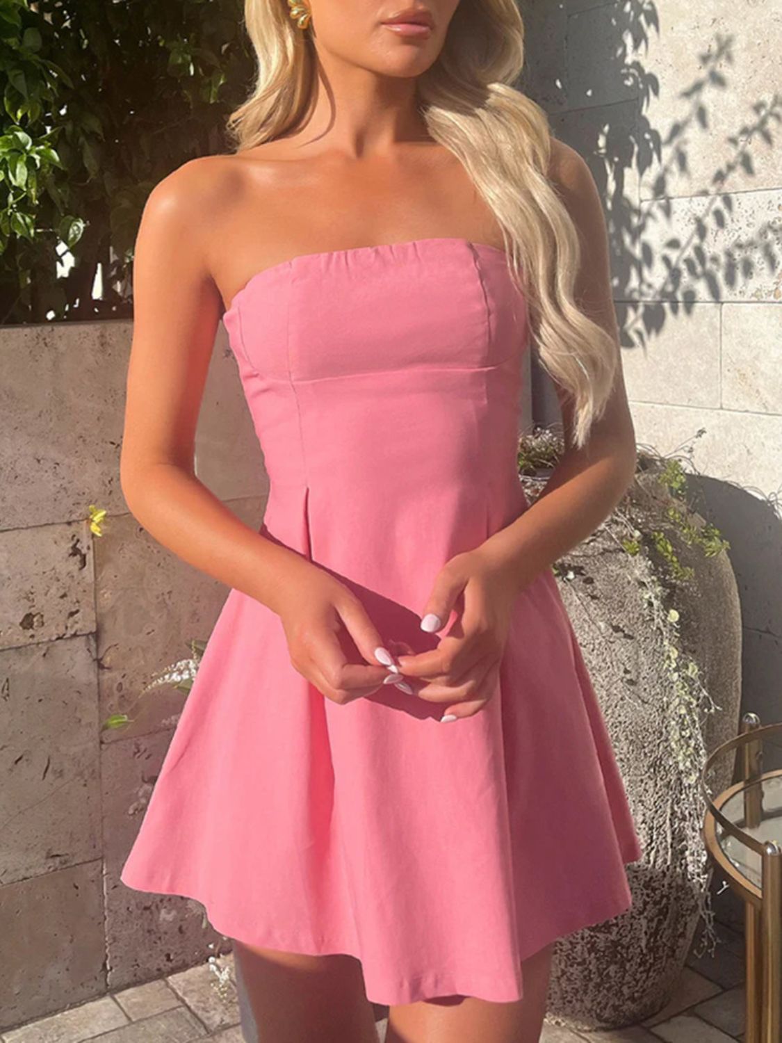 Devine Bow Back Tube Mini Dress - felvior