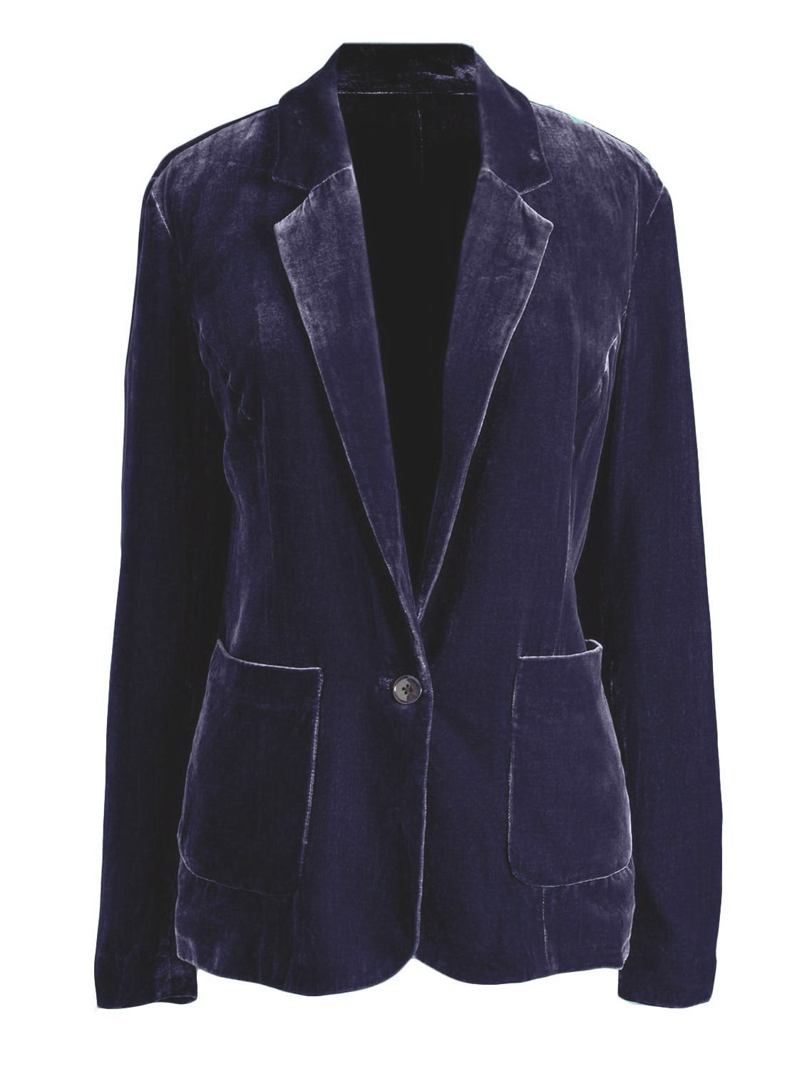 Pocketed Button Up Lapel Collar Blazer - felvior