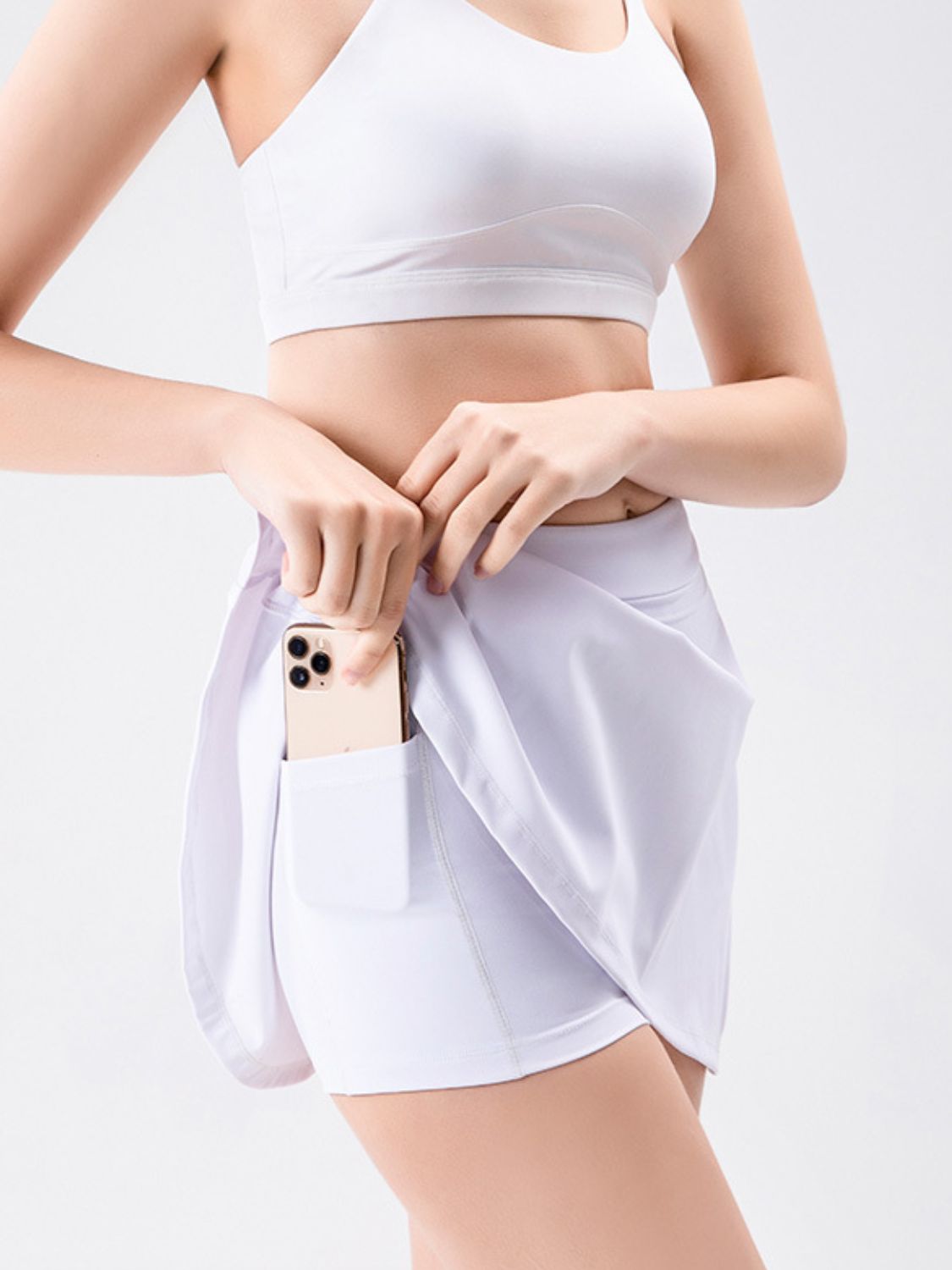 High Waist Active Skort with Pockets - felvior