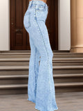 Raw Hem Bootcut Jeans - felvior