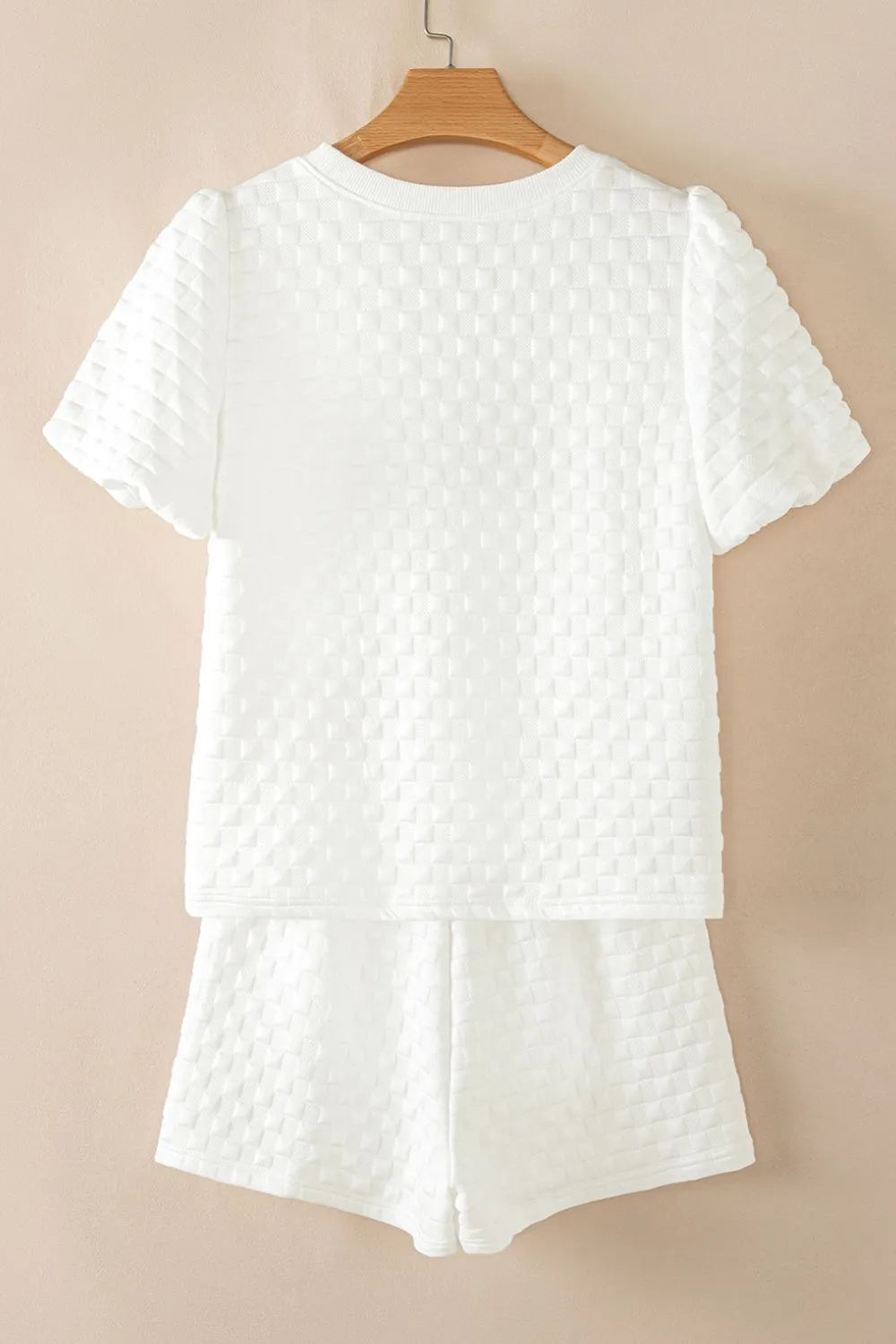 Checkered Texture Top and Shorts Set - felvior