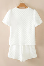 Checkered Texture Top and Shorts Set