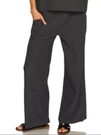 Zenana Ribbed Round Neck Tee & Pants Set