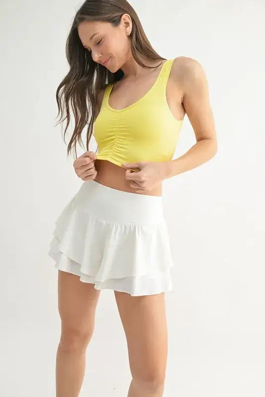 MONO B Ruched Front Active Tank