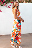 Smocked Printed Square Neck Dress - felvior