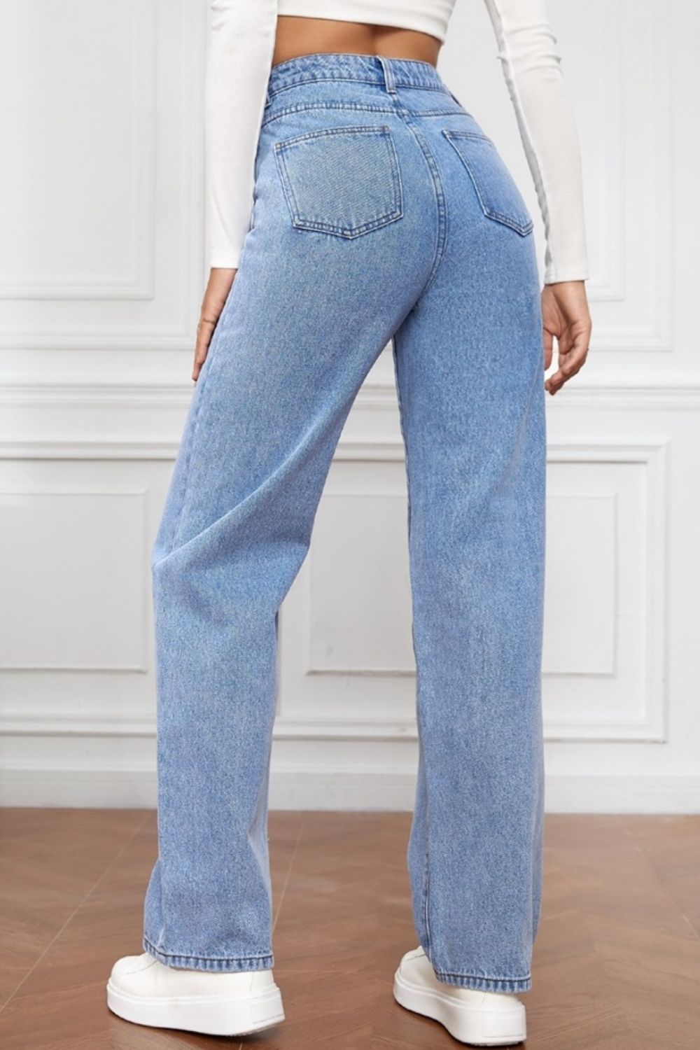 High Waist Straight Jeans - felvior