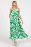 Mittoshop Printed V-Neck Maxi Cami Dress with Pockets - felvior