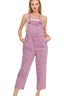 Zenana Washed Knot Strap Relaxed Fit Overalls