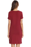 Round Neck Short Sleeve Lounge Dress - felvior