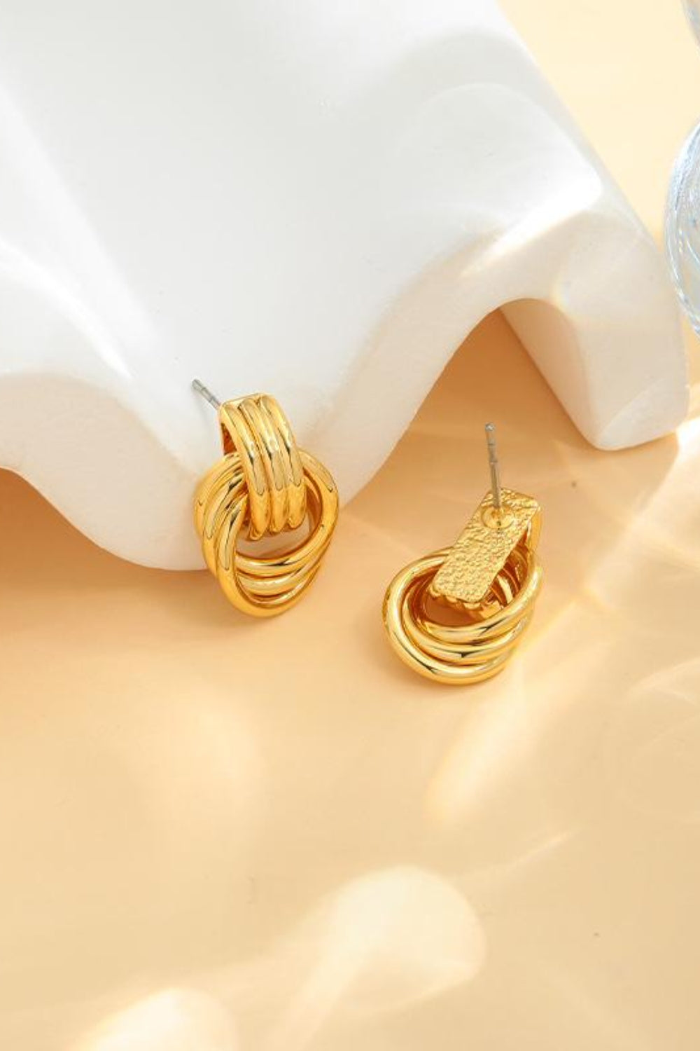Gold-Plated Knotted Stud Earrings - felvior