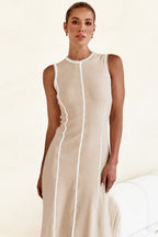 Contrast Stitching Maxi Tank Dress