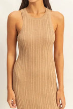 HYFVE Round Neck Bodycon Ribbed Knit Dress