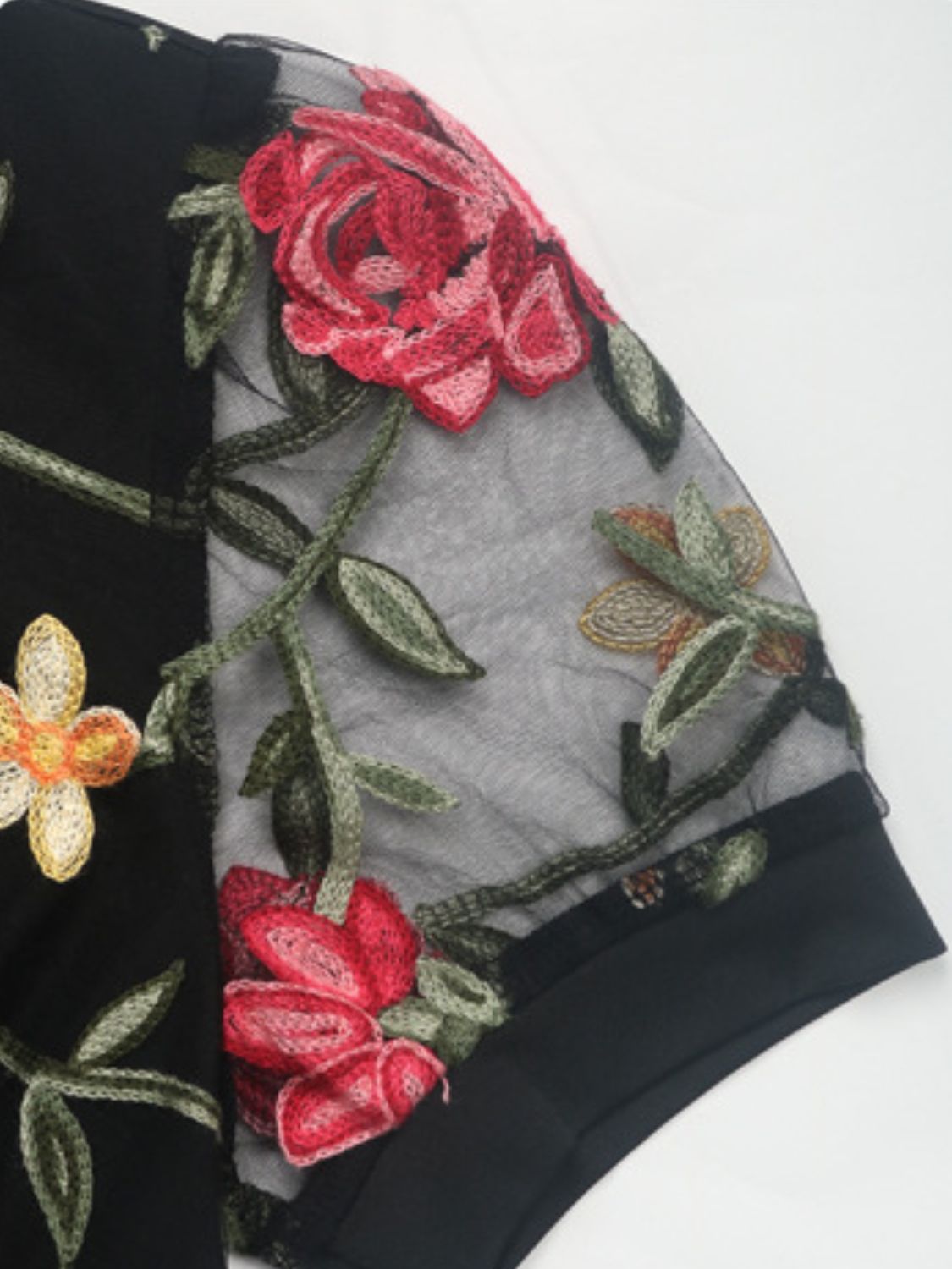 Perfee Embroidered V-Neck Floral Bodysuit - felvior