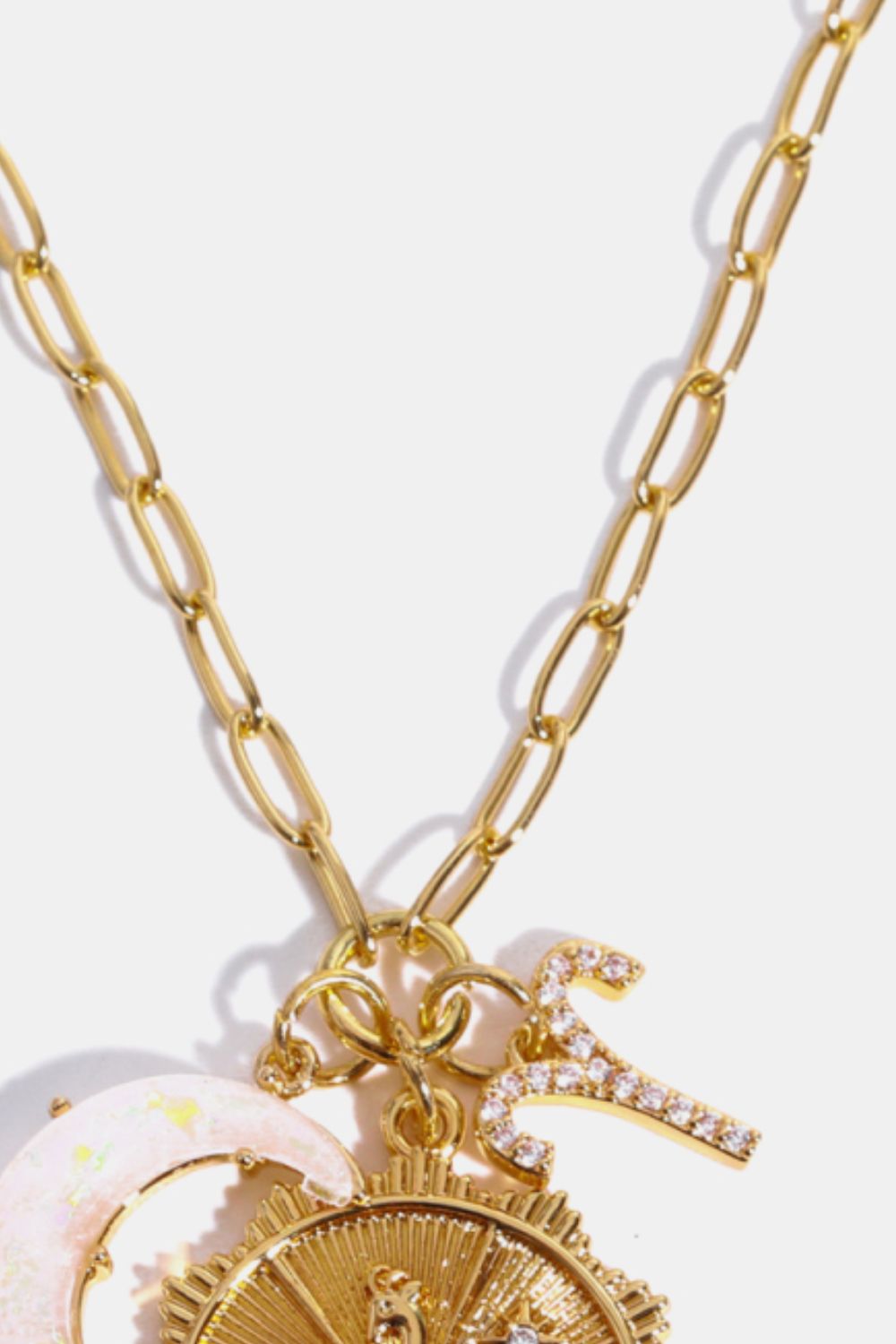 Constellation and Moon Pendant Copper Necklace - felvior