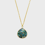 Turquoise Chain Pendant Necklace - felvior