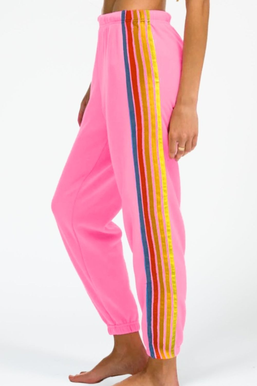 Contrast Striped Elastic Waist Active Pants Hauptbild