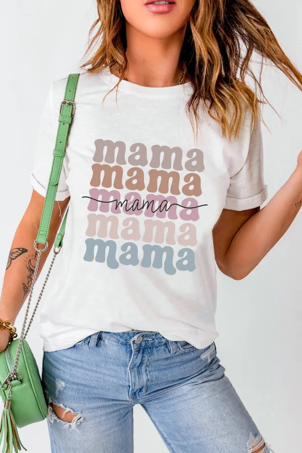 MAMA Letter Crew Neck Tee Main image